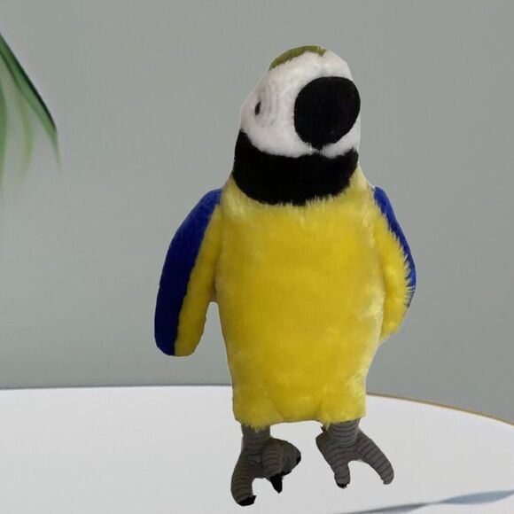 McCaw Parrot Blue Yellow Furry Stuffed Animal 10" Bird Suma Collection - Picture 2 of 6